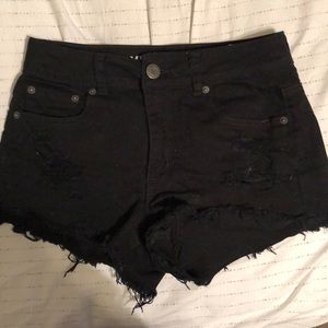 American Eagle Black Denim High Wasted Shorts Sz 4